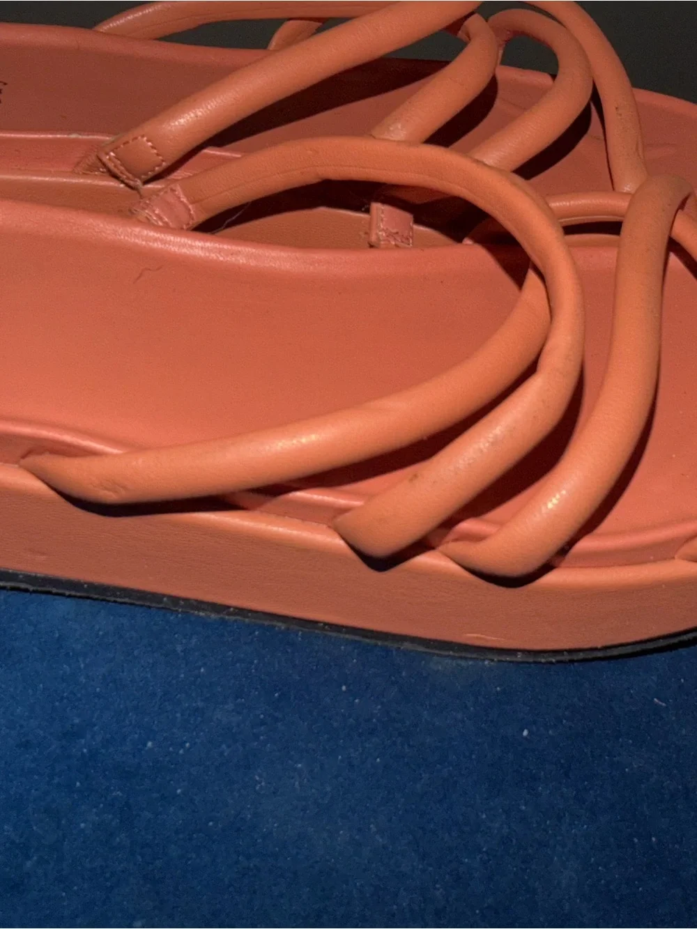 Kids Orange Strappy Platform Sandals
